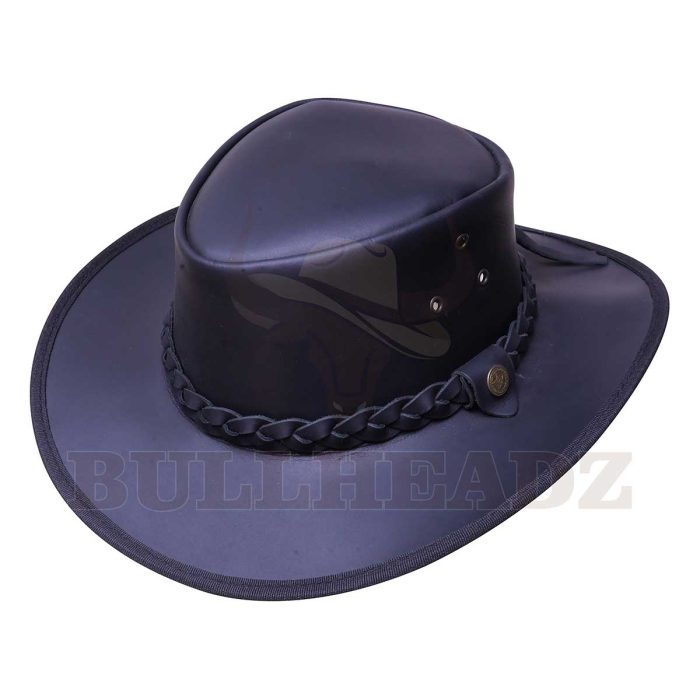 Full Grain Leather Hat with Braid